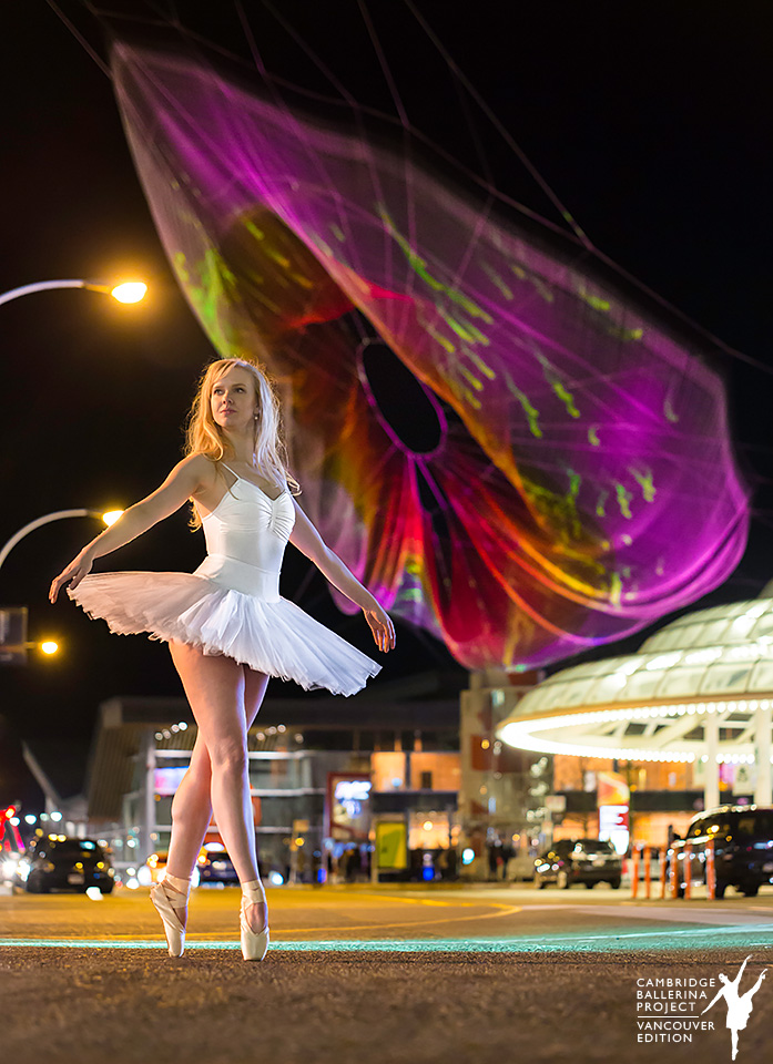 Dancer: Amanda Dancsok<br />
<br />
The large aerial sculpture "Skies Painted with Unnumbered Skies" was installed for one week during TED 2014, hosted in Vancouver for the first time.
