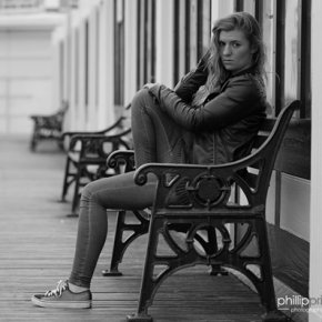 Helen - sat on a bench