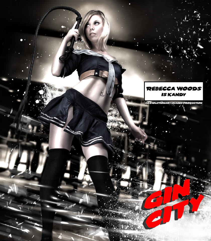 Sin City tribute shot of model Rebecca Woods