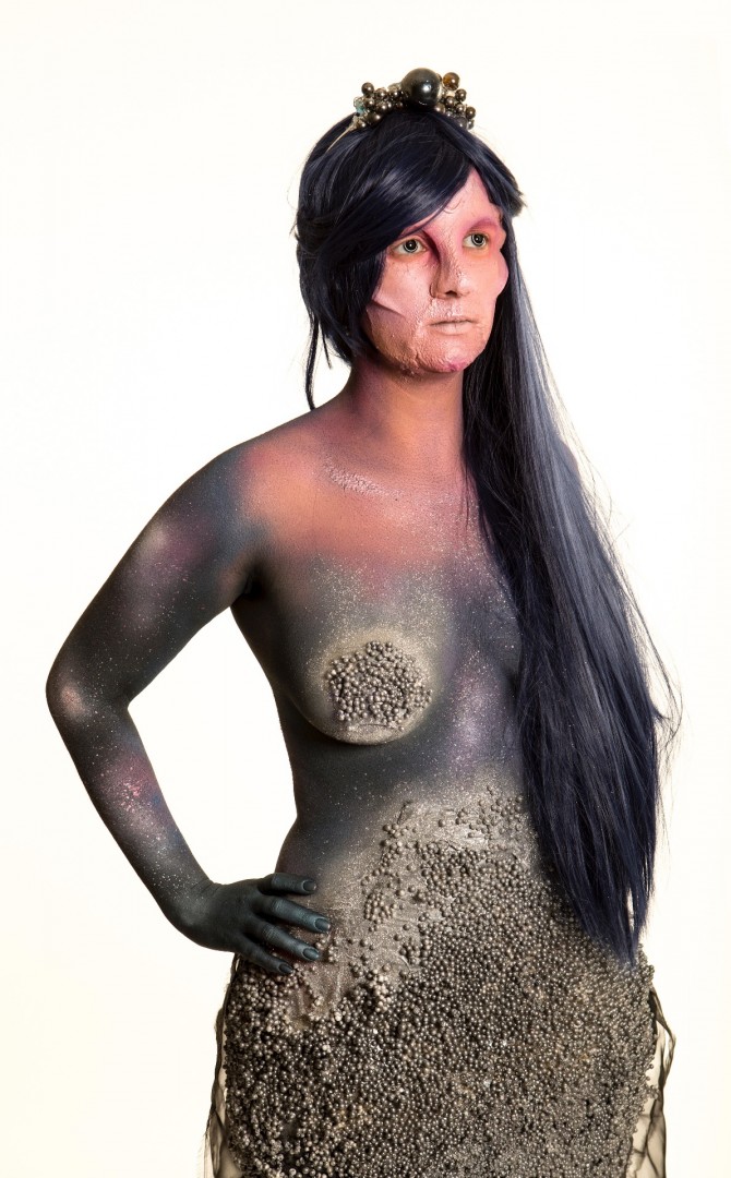 My makeup look i completed for a Sci-Fi project. included textures prosthetics, wig, headpiece, and body paint.